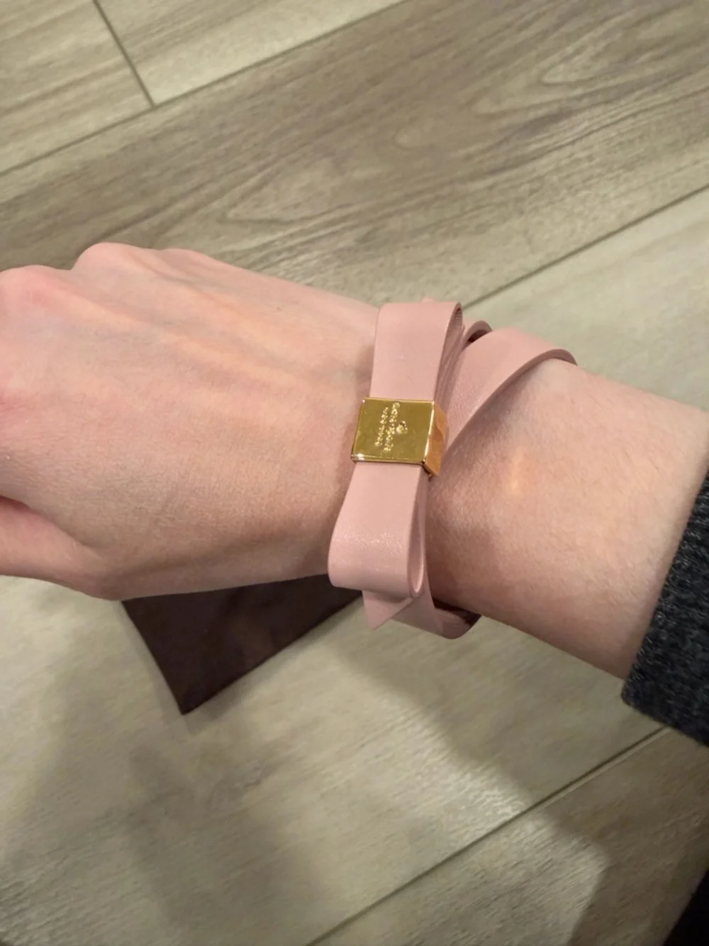 Kate Spade Bow Pink Leather Wrap Bracelet - Picture 4 of 4